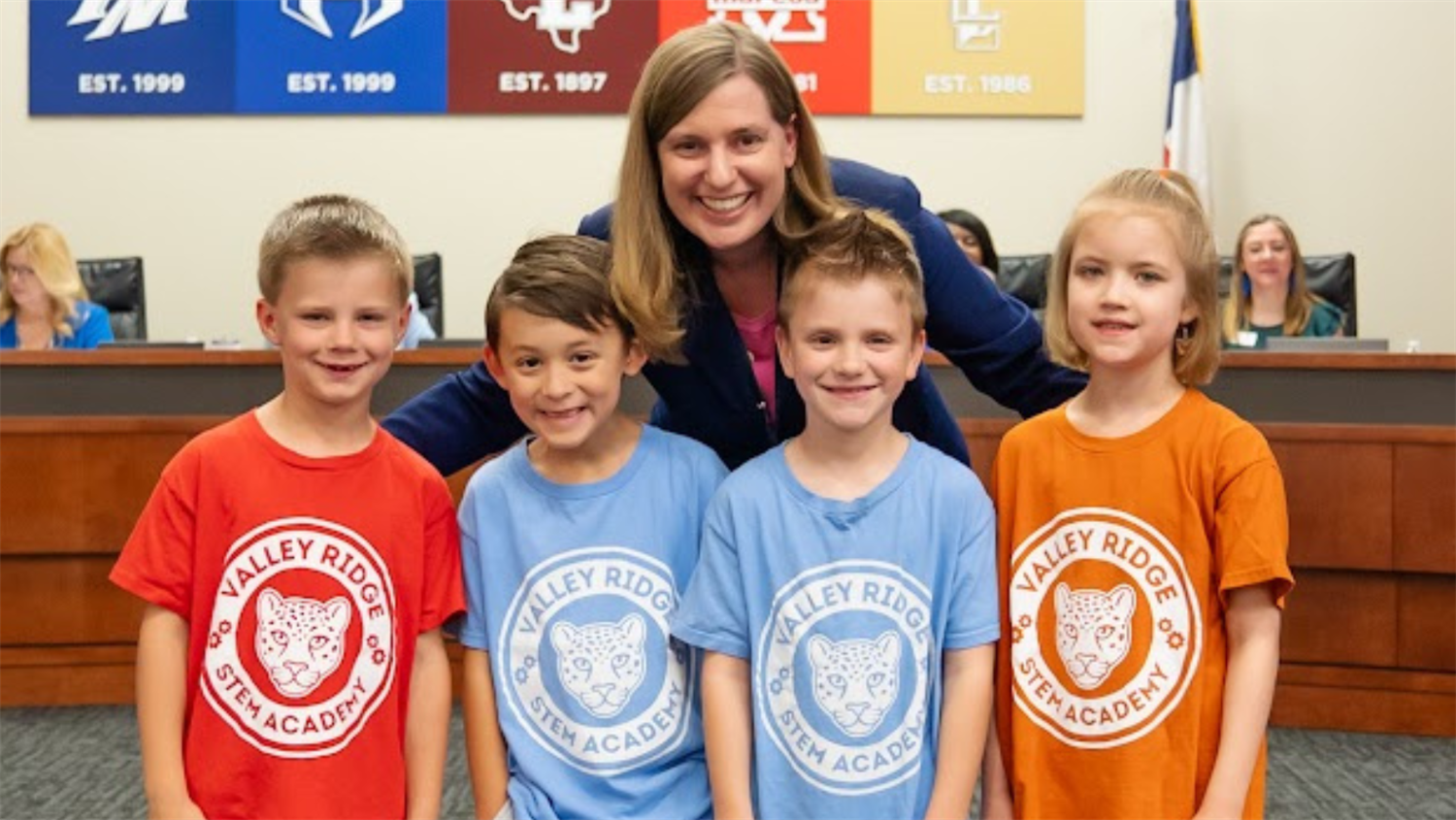 Superintendent with Valley Ridge Students